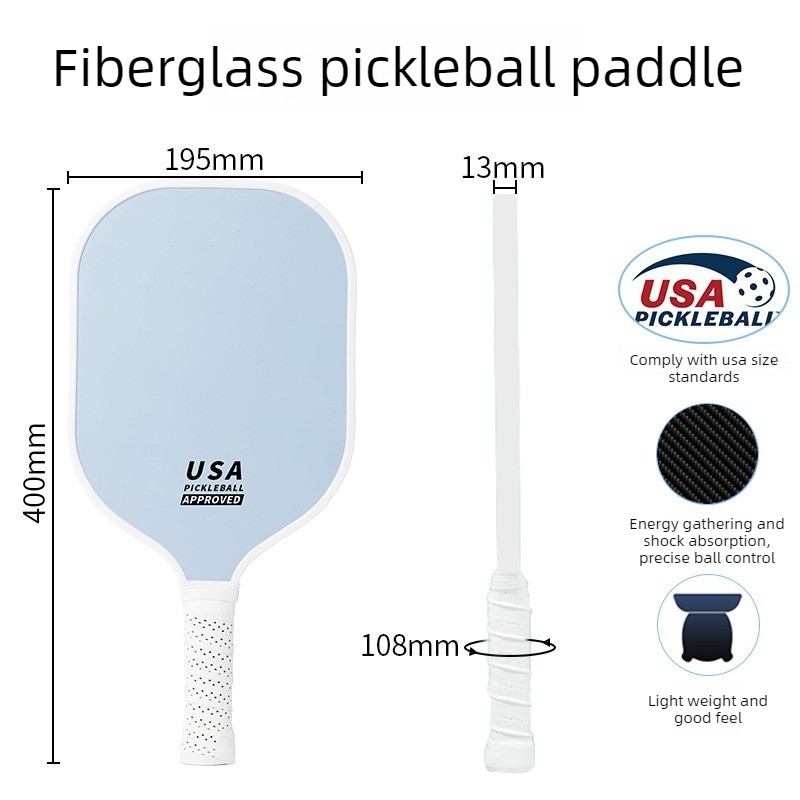 2-Player Pickleball Paddle Set, Durable Glass Fiber Pickleball Racquets with Comfort Grip, Includes 4 Balls & Carry Bag - Pink - Image 3