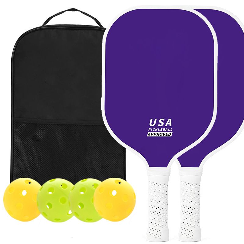 2-Player Pickleball Paddle Set, Durable Glass Fiber Pickleball Racquets with Comfort Grip, Includes 4 Balls & Carry Bag—Sky Blue - Image 2