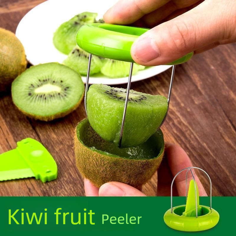 4-Pack - Multi-Function Kiwi Peeler: The Ultimate Home Fruit Peeler and Scooper, Kitchen Tool - Green - Image 2