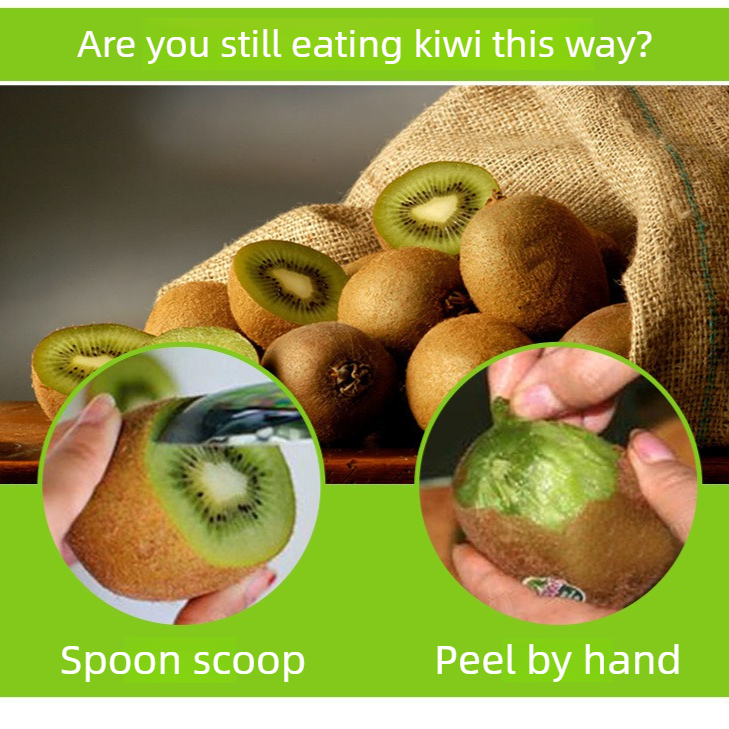 4-Pack - Multi-Function Kiwi Peeler: The Ultimate Home Fruit Peeler and Scooper, Kitchen Tool - Green - Image 3