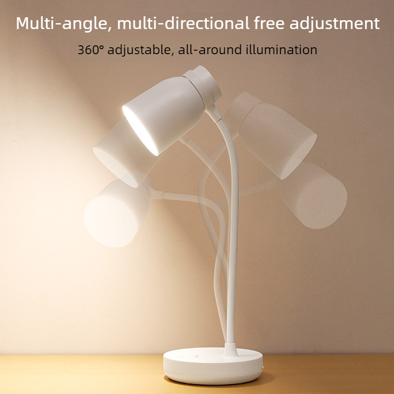 White Dimmable LED Night Light, Flicker-Free and Blue Light-Free, Cordless and Plug-in Dual-Purpose Desk Lamp - Image 2