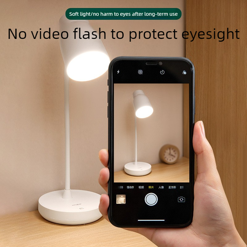 White Dimmable LED Night Light, Flicker-Free and Blue Light-Free, Cordless and Plug-in Dual-Purpose Desk Lamp - Image 3