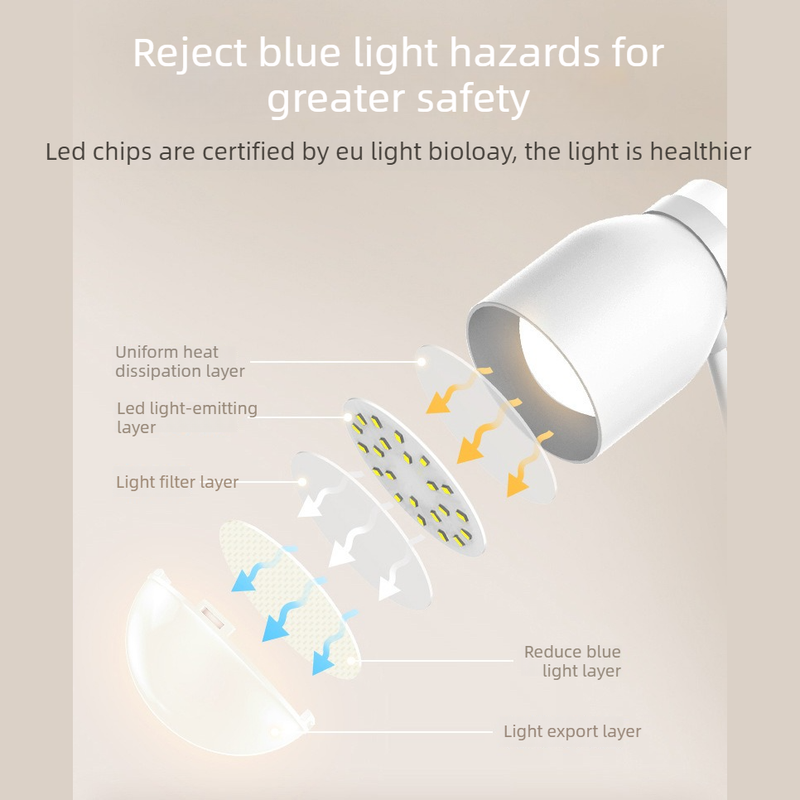 White Dimmable LED Night Light, Flicker-Free and Blue Light-Free, Cordless and Plug-in Dual-Purpose Desk Lamp - Image 6