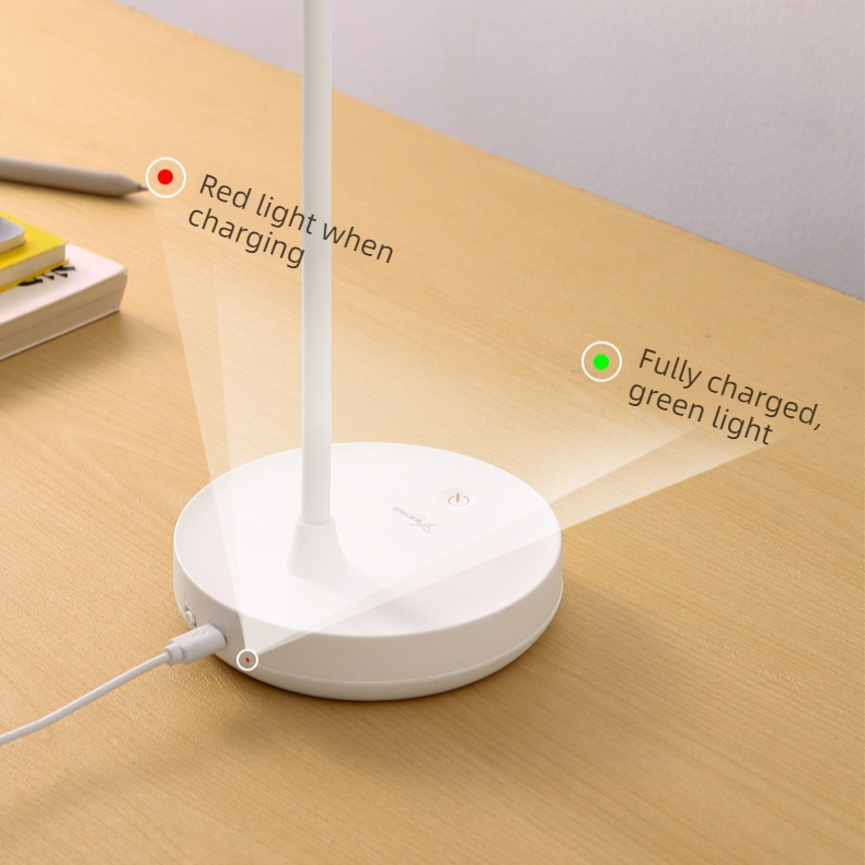 White Dimmable LED Night Light, Flicker-Free and Blue Light-Free, Cordless and Plug-in Dual-Purpose Desk Lamp - Image 8