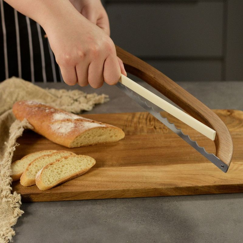 Bread Slicer Knife Set, Single Edge Stainless Steel Serrated Bread Cutter with Storage Bag, Blade Cover & Screwdriver for Baguette, Toast, Sourdough - Image 2