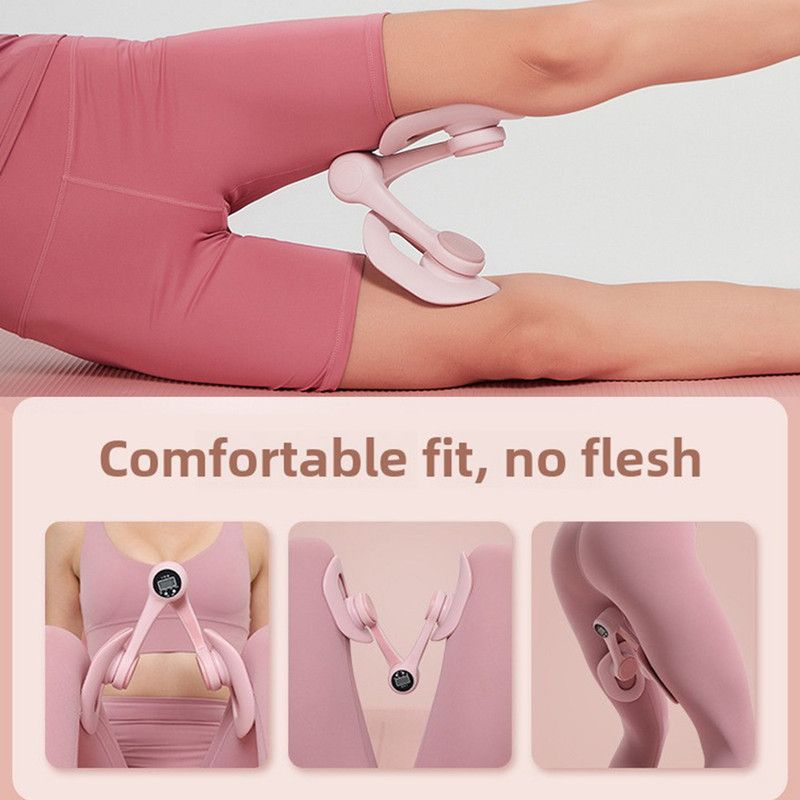 Pink - Multifunctional Thigh Master Trainer with Calorie & Time Counter, Home Kegel Exerciser for Inner Thighs, Buttocks, and Arms - Image 7