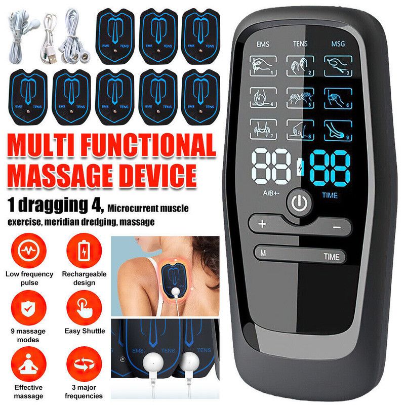 Portable Digital Massage Therapy Machine, USB Rechargeable Dual User Electric Pulse Massager for Neck Waist Knee Joint Soreness - Image 2