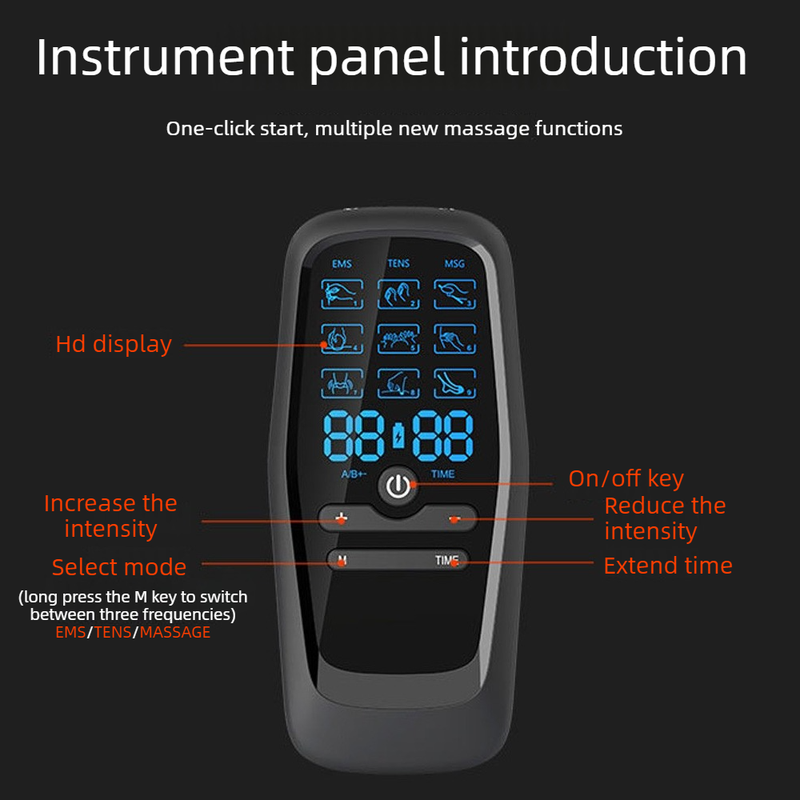 Portable Digital Massage Therapy Machine, USB Rechargeable Dual User Electric Pulse Massager for Neck Waist Knee Joint Soreness - Image 8