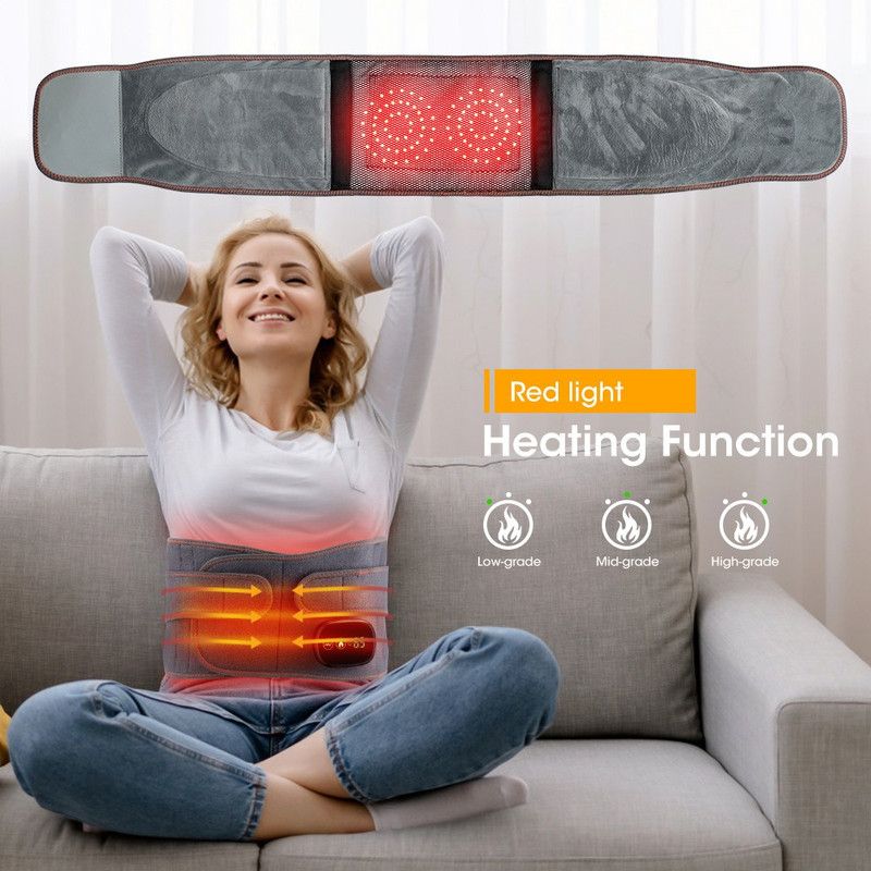 Far Infrared Hot Compress Waist Support Belt, Wireless USB Charging Vibration Massager Belt for Lumbar & Abdomen Care - Image 2
