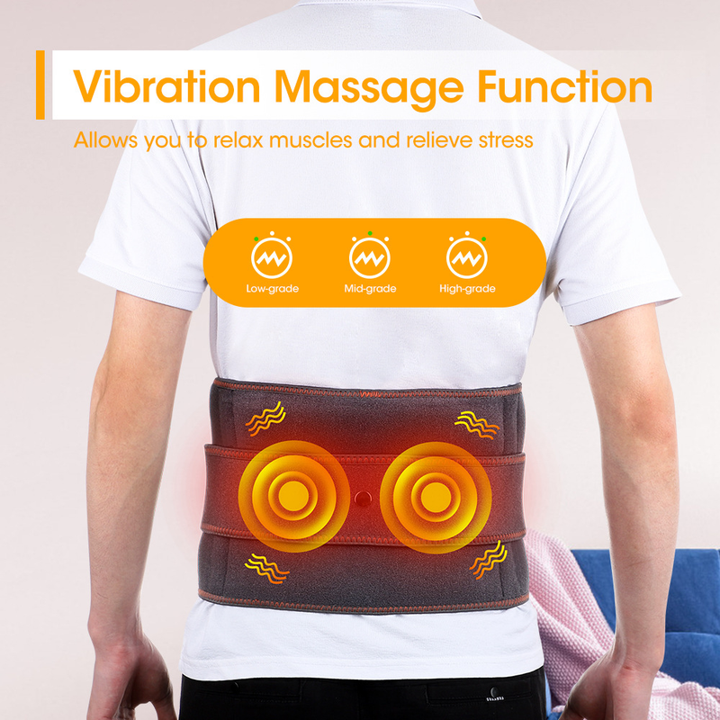 Far Infrared Hot Compress Waist Support Belt, Wireless USB Charging Vibration Massager Belt for Lumbar & Abdomen Care - Image 6