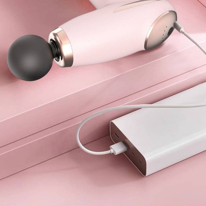 Pink - Portable Mini Fascia Gun with 4 Massage Heads, Type-C Rechargeable Low-Noise Handheld Percussion Massager for the Gym - Image 8
