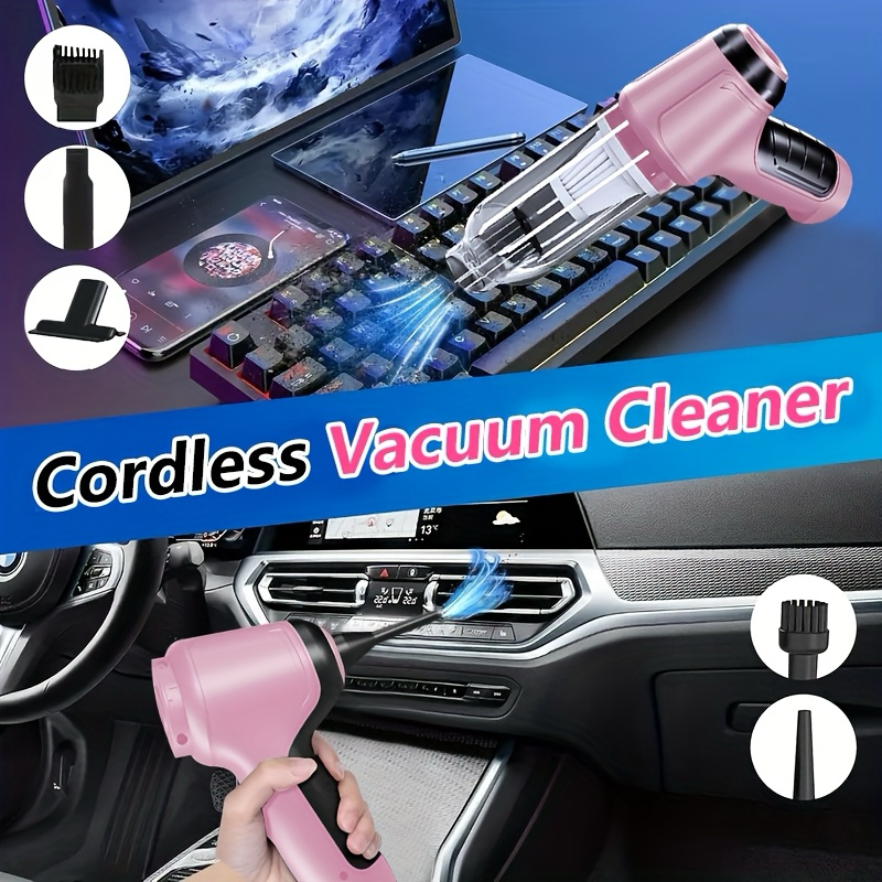 3-in-1 Cordless Handheld Vacuum Cleaner, Multifunction Car and Home Blower and Vacuum for Pet Hair, Window, and Keyboard Cleaning - Gray - Image 5