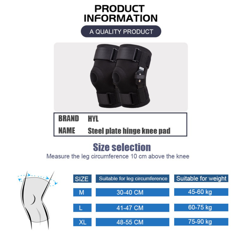 Hinged Metal Knee Brace with Removable Side Stabilizers, ACL Injury, Sports Workout & Joint Pain Relief-L - Image 6