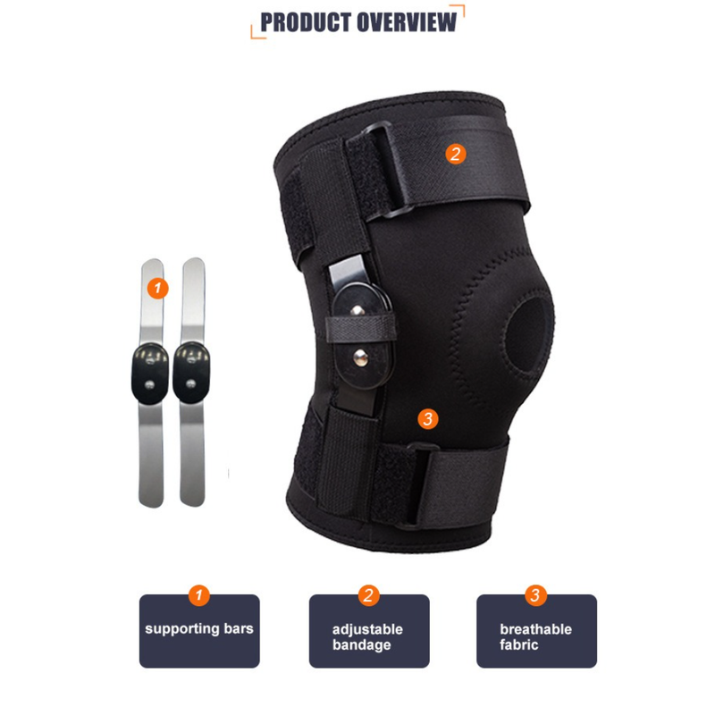 Hinged Metal Knee Brace with Removable Side Stabilizers, ACL Injury, Sports Workout & Joint Pain Relief-M - Image 7