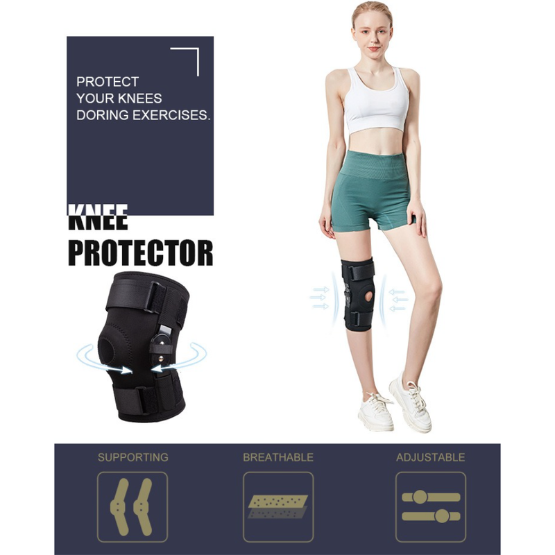 Hinged Metal Knee Brace with Removable Side Stabilizers, ACL Injury, Sports Workout & Joint Pain Relief-XL - Image 5