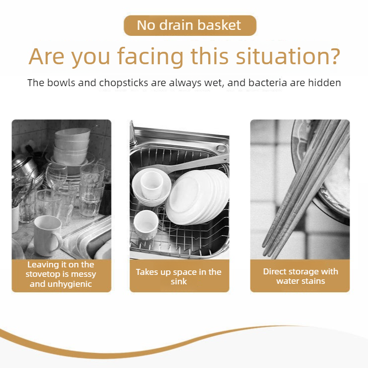 Multi Compartment Plastic Kitchen Utensil Holder, Foldable Dish Drain Basket for Bowl Plate Cup Chopsticks Storage - Image 4