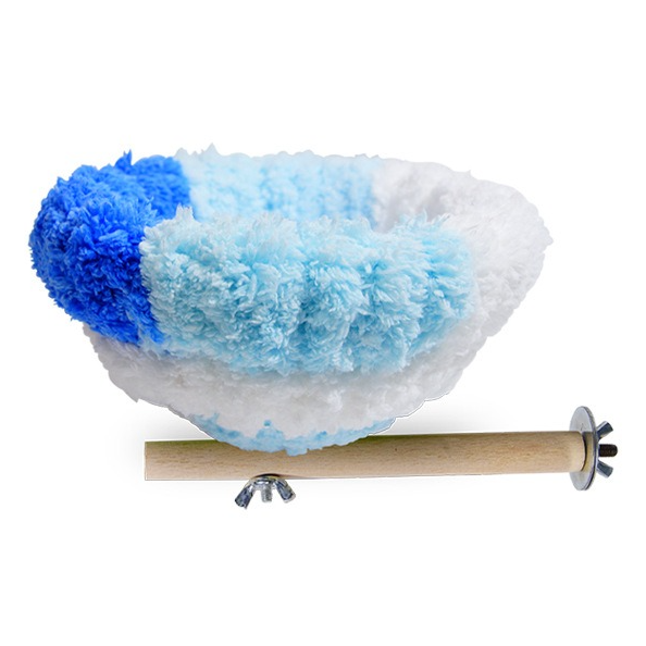 2-in-1 Parrot Perch Warm Bed Nest, Coral Fleece Hanging Bird Cage Sleeping Hut for Budgies, Cockatiels, Lovebirds, and Small Parrots – Winter Warm House - Blue - Image 1
