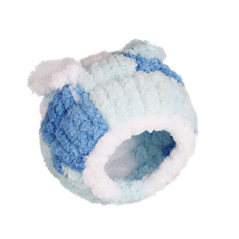 Thick Coral Fleece Winter Bird House with Plastic Frame & Metal Screw Hook for Budgies and Cockatiels - Blue - Image 1