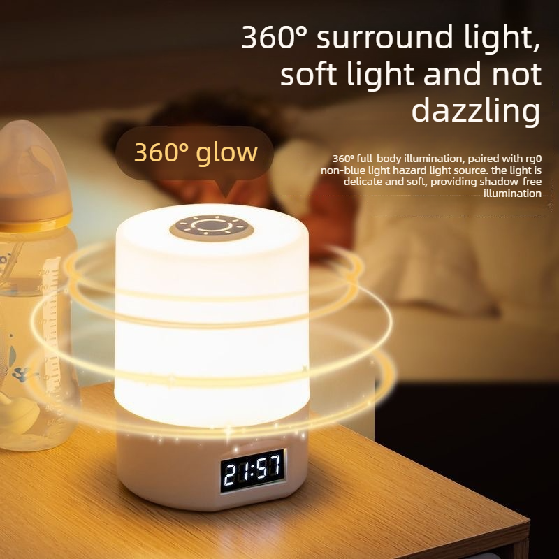 Remote Control Touch Bedside Night Light with Digital Clock, 3 Color Temperature & Dimmable LED Table Lamp,for Bedroom Baby Room Dorm - Image 3