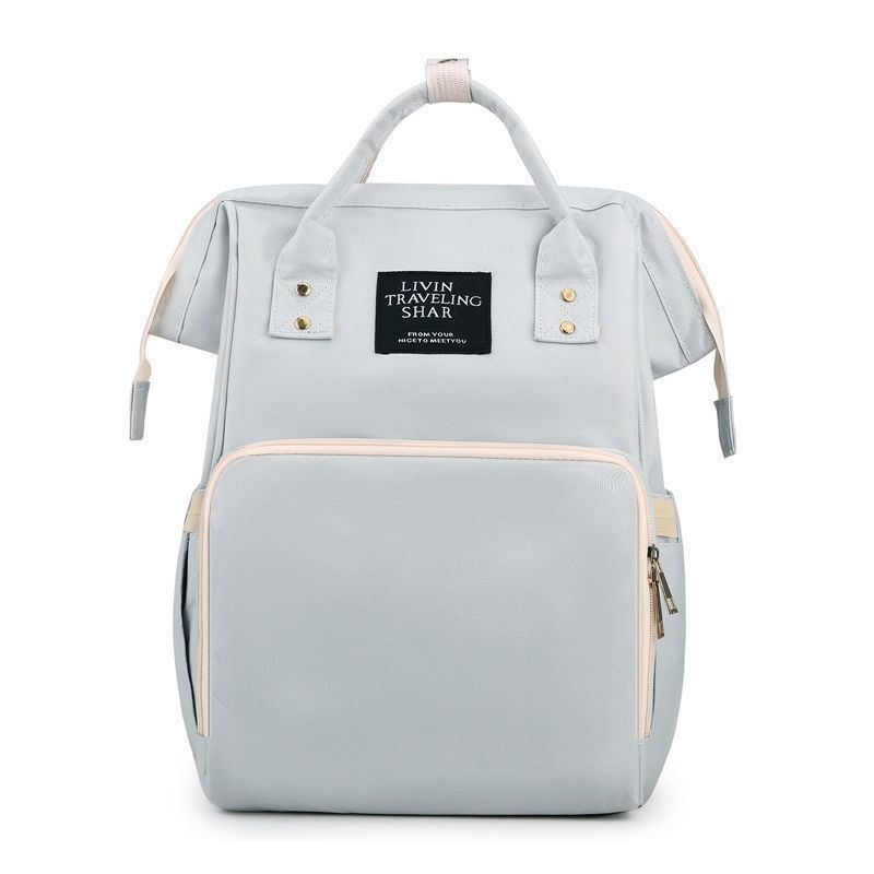 Large Capacity Dry/Wet Separate Nylon Backpack, Multifunctional Portable, Multi-Pocket Baby Diaper Bag Handbag - Gray - Image 1