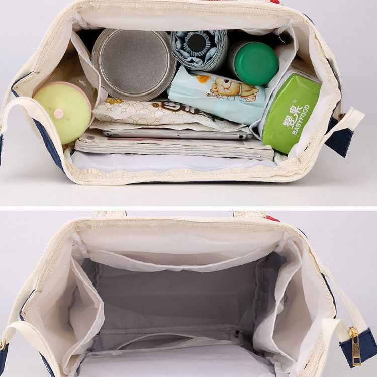 Large Capacity Dry/Wet Separate Nylon Backpack, Multifunctional Portable, Multi-Pocket Baby Diaper Bag Handbag - Green - Image 6