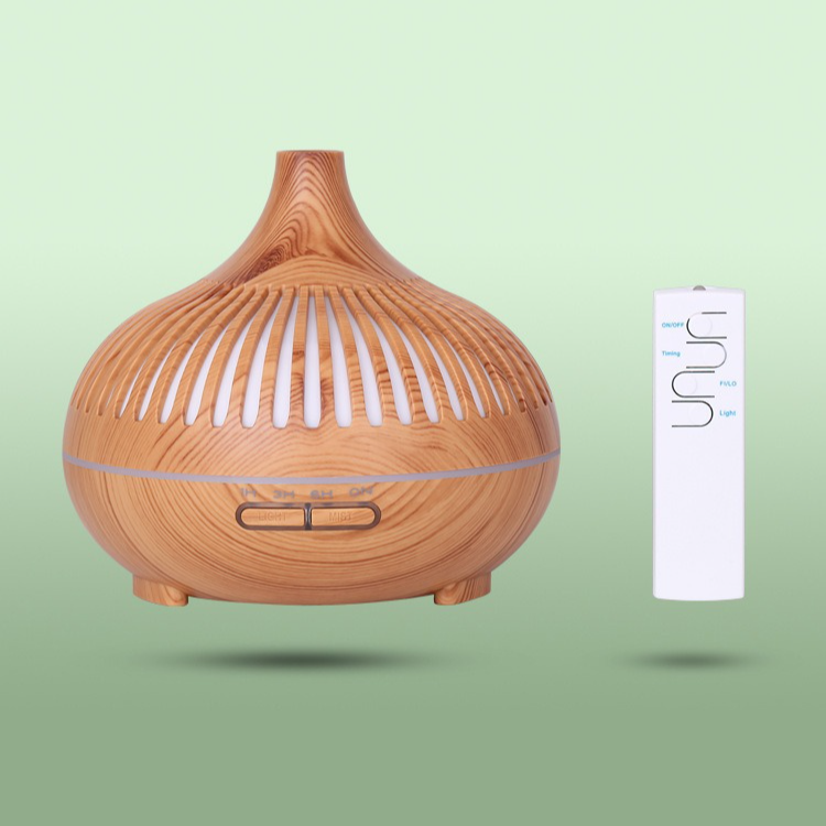 (2-Pack) 550ml Wood-Grain Ultrasonic Aroma Diffuser and Humidifier with 7-Color LED Night Light and Timer for the Bedroom – Light Wood - Image 7