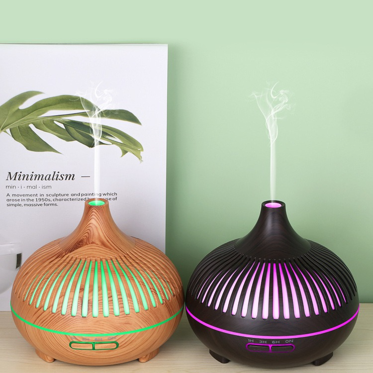 (2-Pack) 550ml Wood-Grain Ultrasonic Aroma Diffuser and Humidifier with 7-Color LED Night Light and Timer for the Bedroom – Dark Wood - Image 6