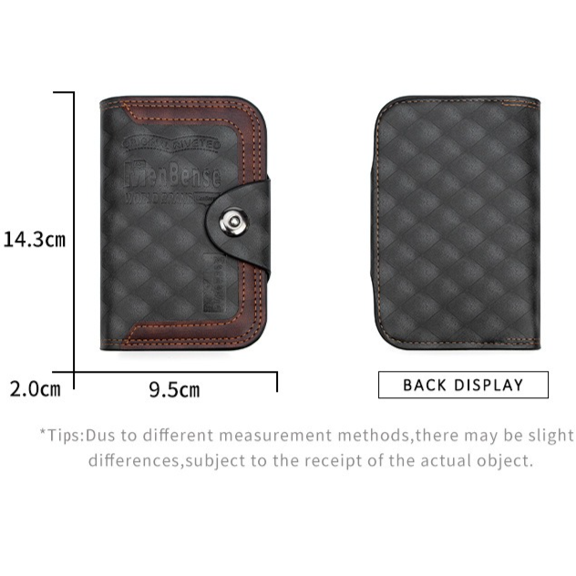 Vintage Patchwork Snap-Closure Vertical Wallet for Men, PU Leather Wallet with 13 Card Slots, Zippered Coin Pocket, and ID Window (Dark Brown) - Image 6