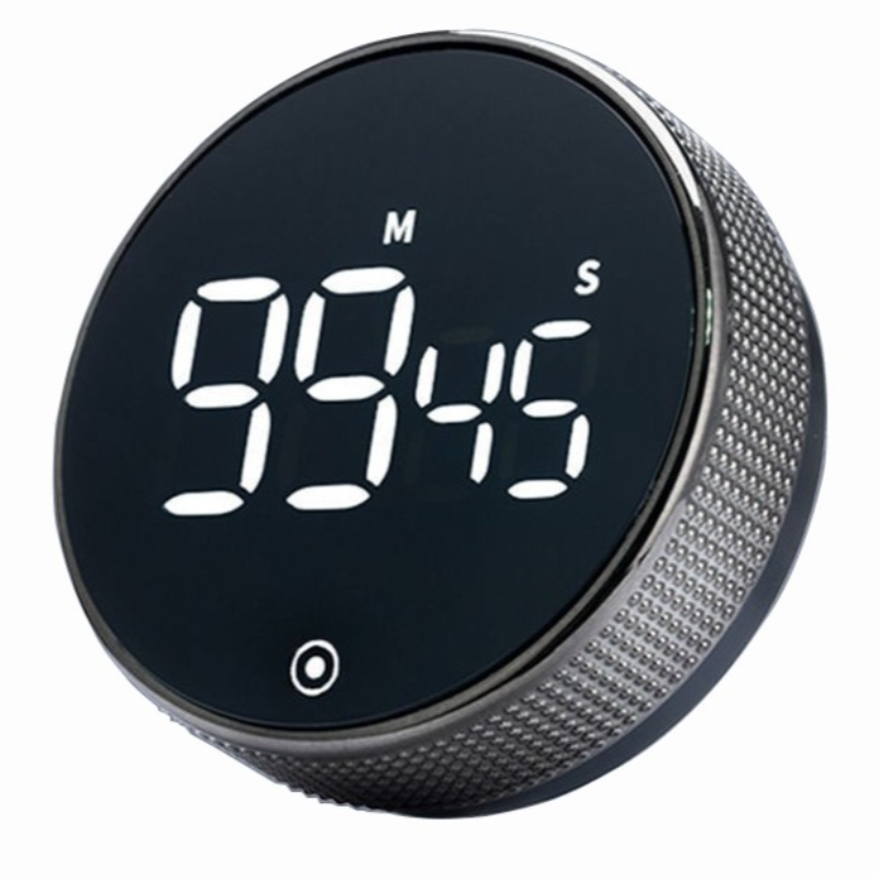 Rotating Magnetic Digital Timer, LCD Display Kitchen Timer with 3 Volume Levels, for Cooking, Studying, and Office Use—Black - Image 1