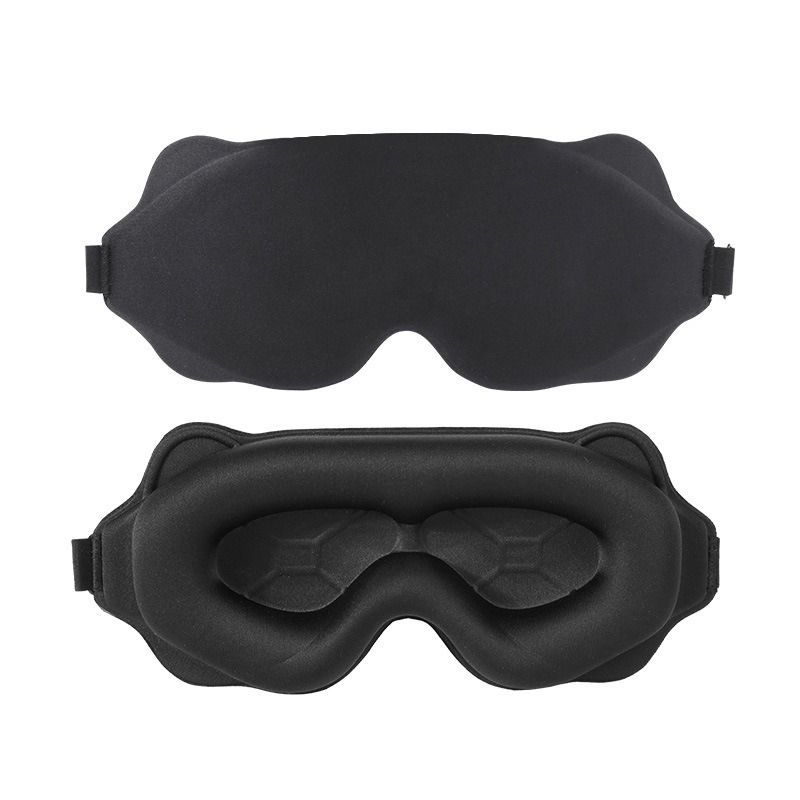 3D Contoured Sleep Mask, Breathable Fabric with Adjustable Strap, Light-Blocking Eye Mask for Sleeping, Napping, and Travel—Black - Image 1