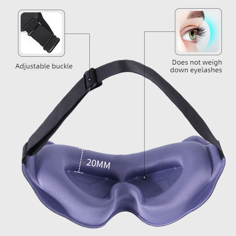 3D Contoured Sleep Mask, Breathable Fabric with Adjustable Strap, Light-Blocking Eye Mask for Sleeping, Napping, and Travel - Gray - Image 2