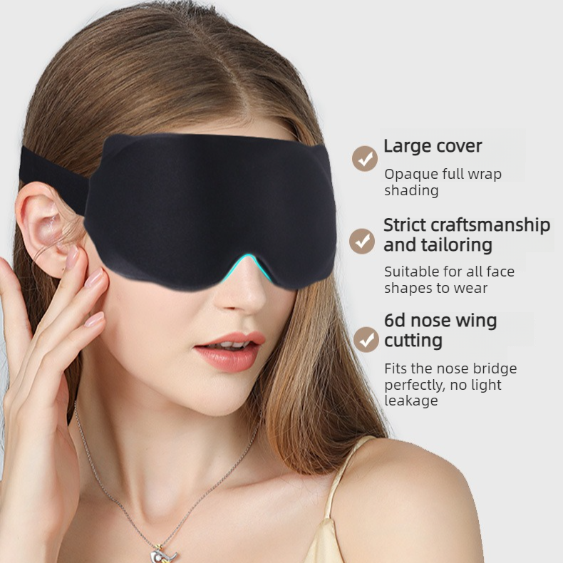 3D Contoured Sleep Mask, Breathable Fabric with Adjustable Strap, Light-Blocking Eye Mask for Sleeping, Napping, and Travel - Gray - Image 3
