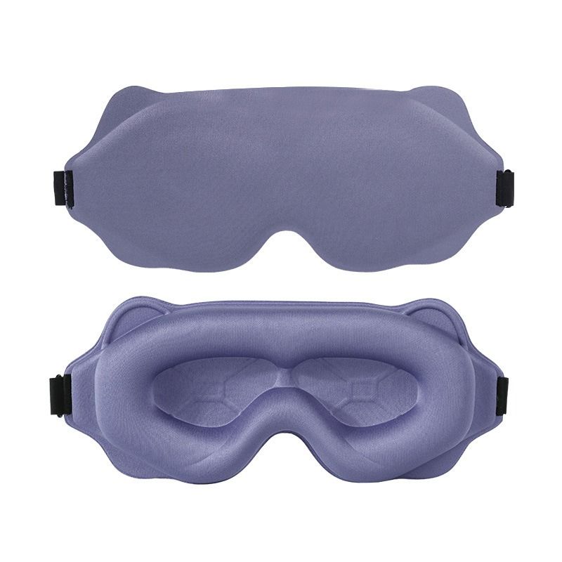 3D Contoured Sleep Mask, Breathable Fabric with Adjustable Strap, Light-Blocking Eye Mask for Sleeping, Napping, and Travel - Purple - Image 1