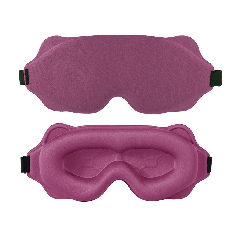 3D Contoured Sleep Mask, Breathable Fabric with Adjustable Strap, Light-Blocking Eye Mask for Sleeping, Napping, and Travel - Magenta - Image 1