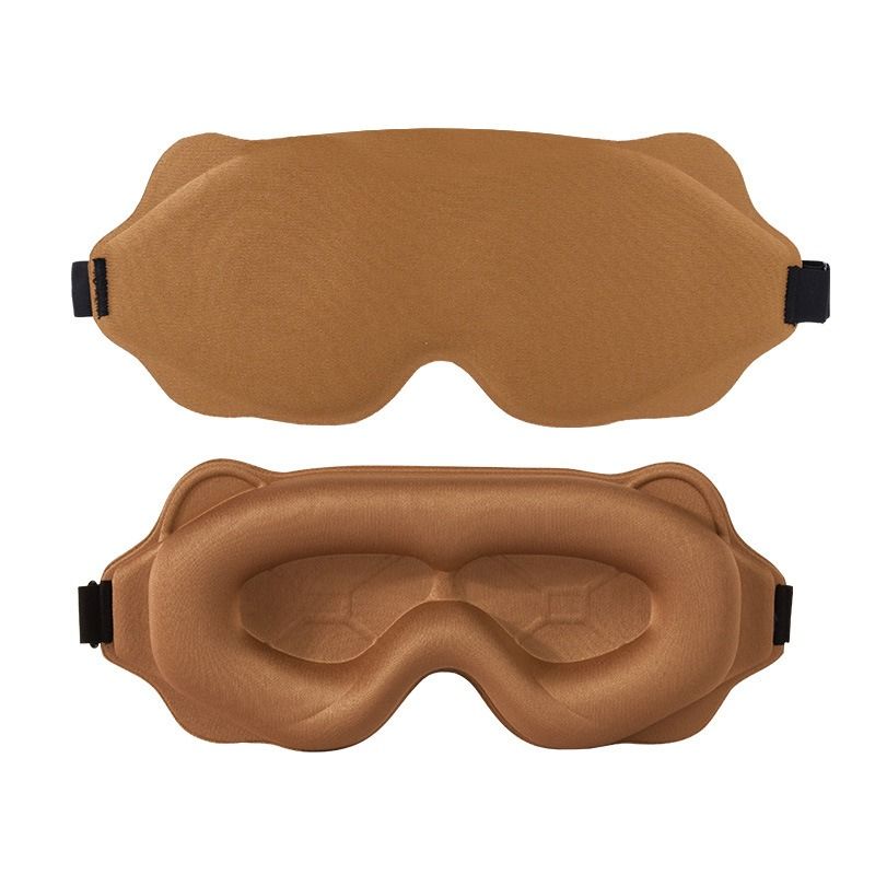 3D Contoured Sleep Mask, Breathable Fabric with Adjustable Strap, Light-Blocking Eye Mask for Sleeping, Napping, and Travel - Brown - Image 1