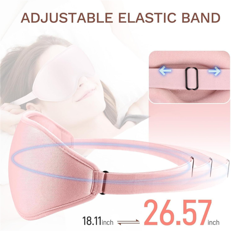 3D Deep Contoured Memory Foam Sleep Eye Mask, Full Light Blocking, Breathable Eye Cover for Travel, Naps, and Nighttime Sleep—Pink - Image 6