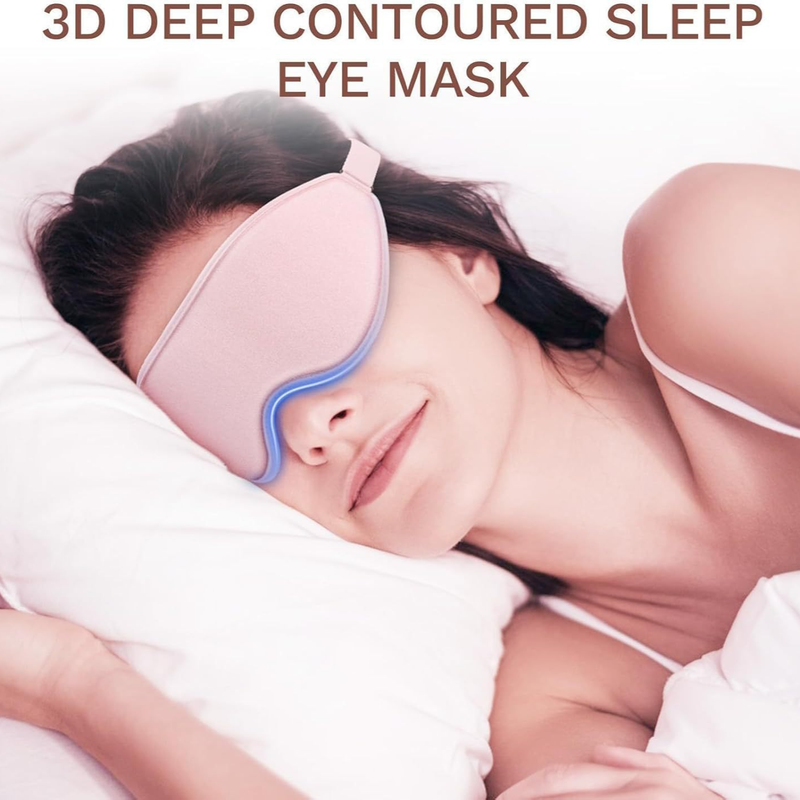 3D Deep Contoured Memory Foam Sleep Eye Mask, Full Light Blocking, Breathable Eye Cover for Travel, Naps, and Nighttime Sleep—Gray - Image 8