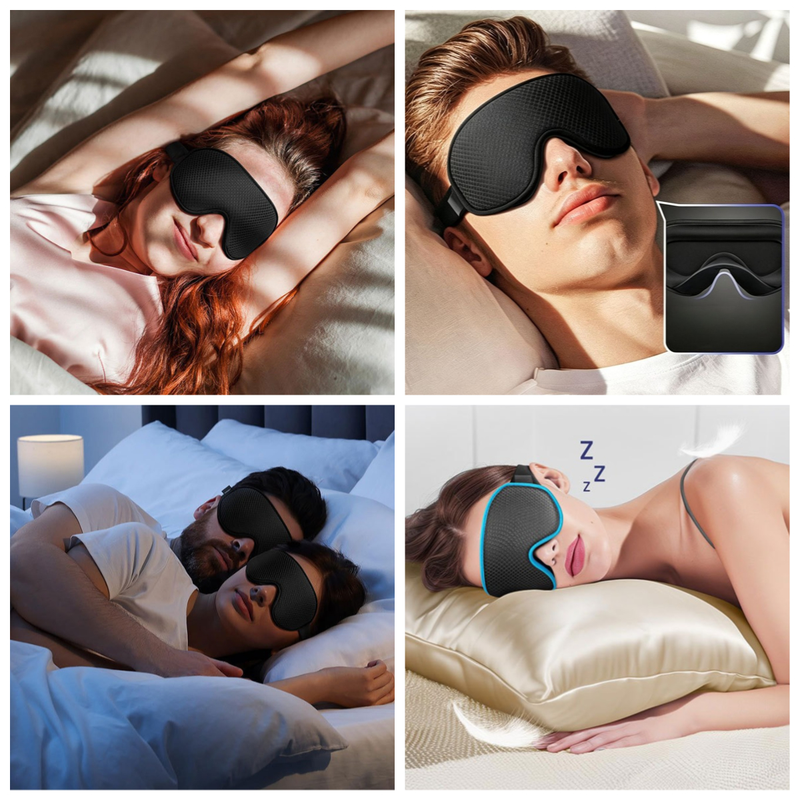 3D Contoured Memory Foam Sleep Eye Mask, Zero Pressure Breathable Mesh Eye Cover with Adjustable Strap for Travel, Naps, and Night Sleep - Red - Image 6