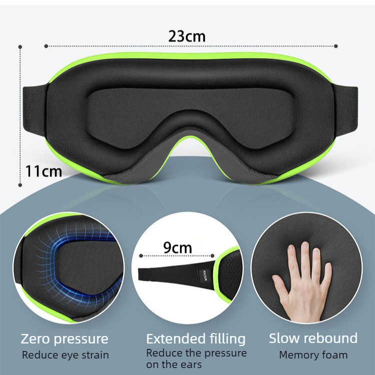 3D Contoured Memory Foam Sleep Eye Mask, Zero-Pressure Breathable Mesh Eye Cover with Adjustable Strap for Travel, Naps, and Nighttime Sleep—Blue - Image 7