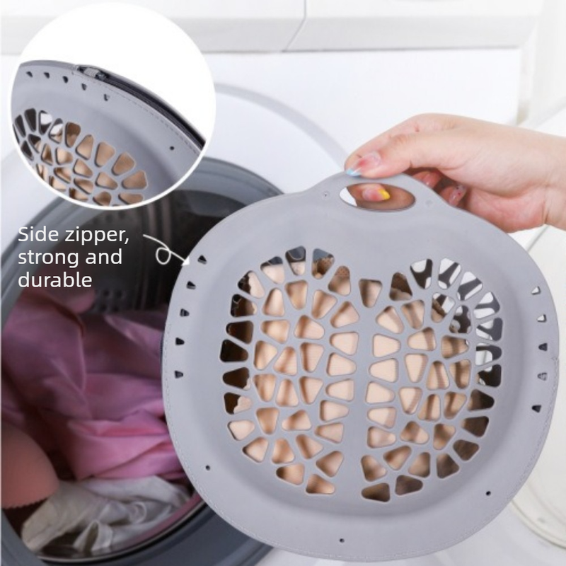 Silicone Laundry Bag, Reusable Breathable Mesh Wash Bag with Zipper, for Delicate Underwear, Bras, and Shoes, Machine Washable—White - Image 3