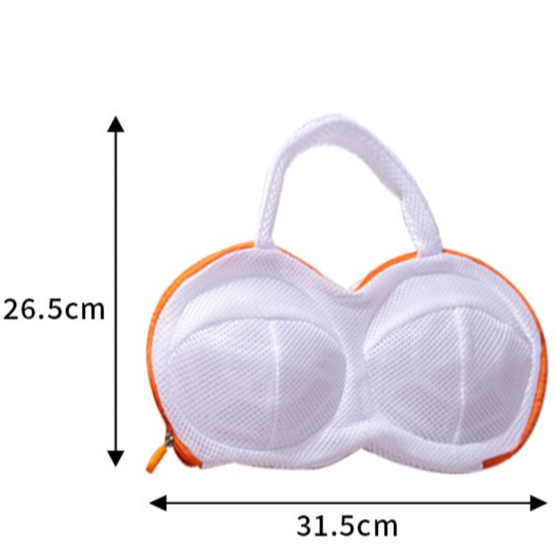 3D Support Bra Laundry Bag, Thick Mesh Bra Wash Bag with Zipper & Handle, Anti-Deformation Bra Protector for Washing Machine - Beige - Image 7