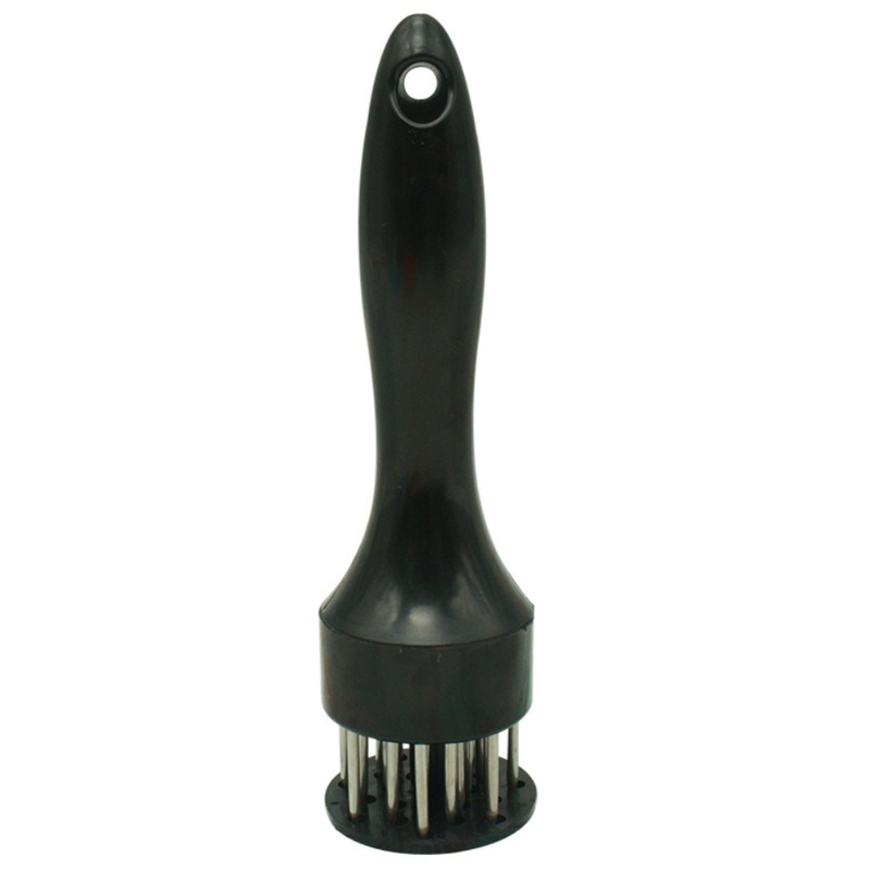 Stainless Steel Meat Tenderizer, 2.5cm Needle Pricker with Safety Guard & Automatic Rebound, for Steak, Pork, Chicken, BBQ & Marinade - Black - Image 1