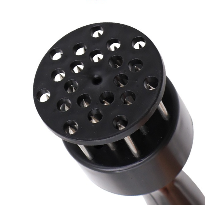 Stainless Steel Meat Tenderizer, 2.5cm Needle Pricker with Safety Guard & Automatic Rebound, for Steak, Pork, Chicken, BBQ & Marinade - Black - Image 8