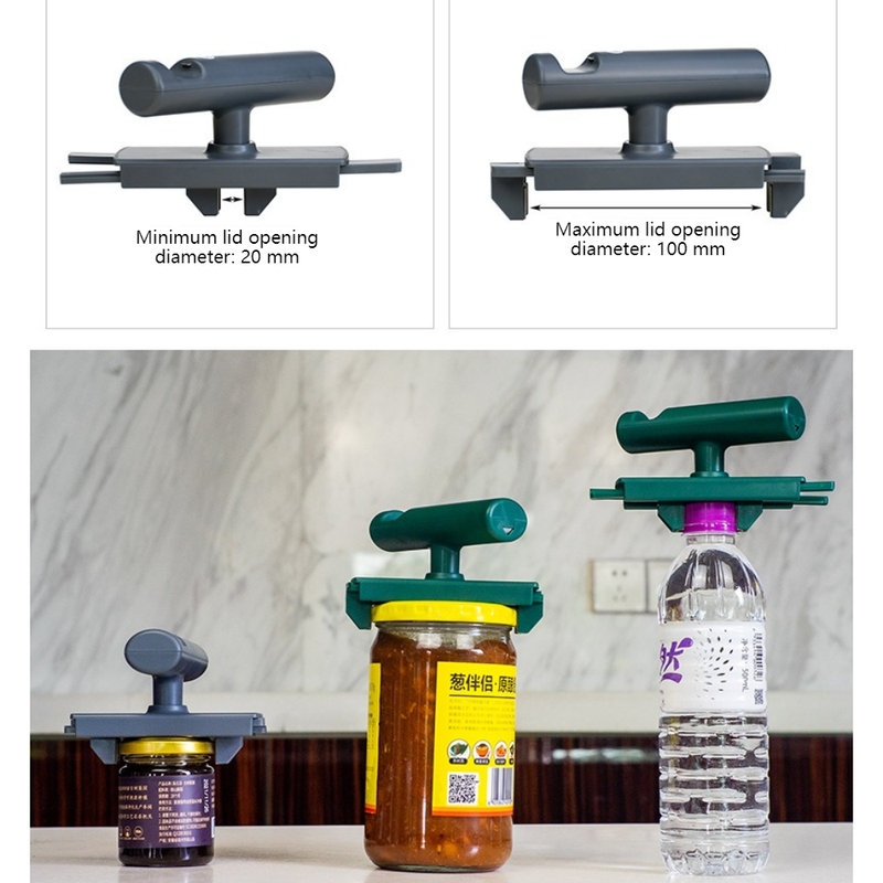 Multi-Function Jar Opener, Adjustable Non-Slip Lid Opener for 20mm-100mm Caps, ABS & Stainless Steel, Easy to Use - Blue - Image 3