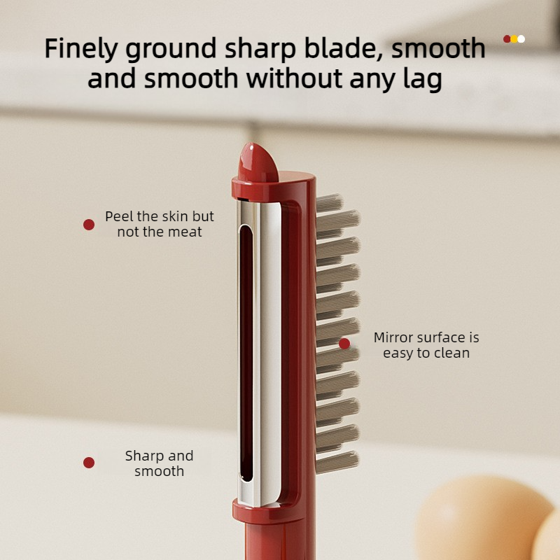 3-in-1 Tumbler Vegetable Peeler, Multi-Function Peeler, Bud Remover, and Cleaner for Fruits and Vegetables - White - Image 4