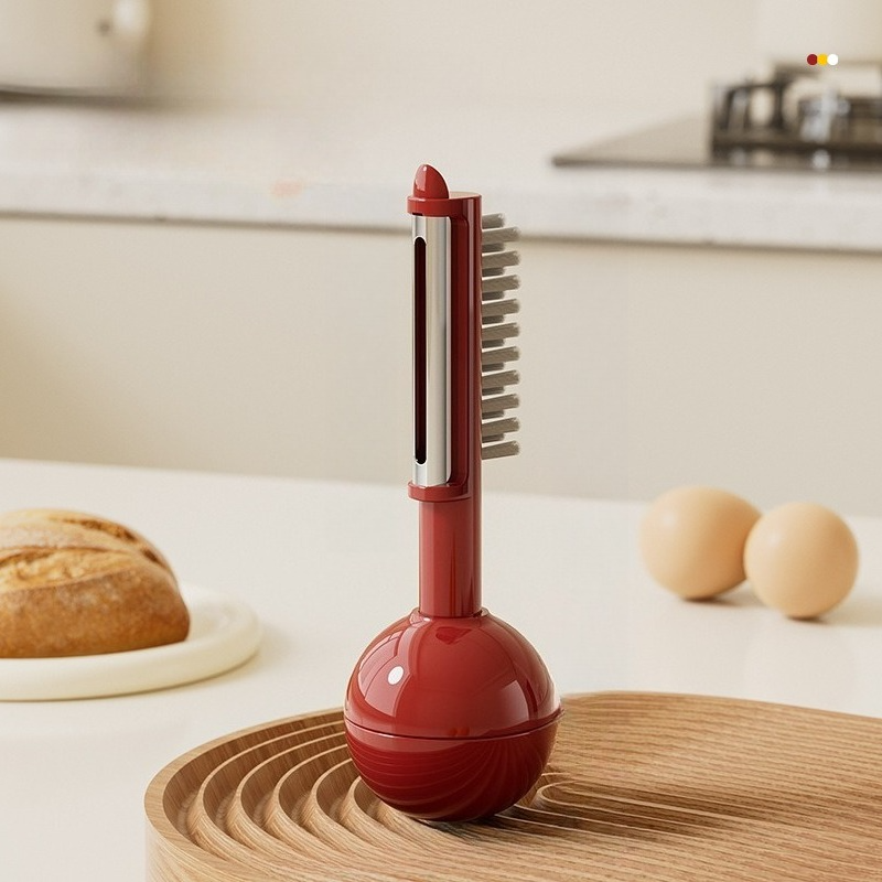 3-in-1 Tumbler Vegetable Peeler, Multi-Function Peeler, Bud Remover, and Cleaner for Fruits and Vegetables - Red - Image 1