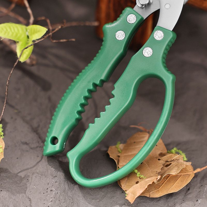 2-Pack Gardening Pruning Shears Set, 30Cr13 Stainless Steel Straight & Curved Shears with Non-Slip Handles for Gardens, Orchards, and Flower Arrangements—Green - Image 4