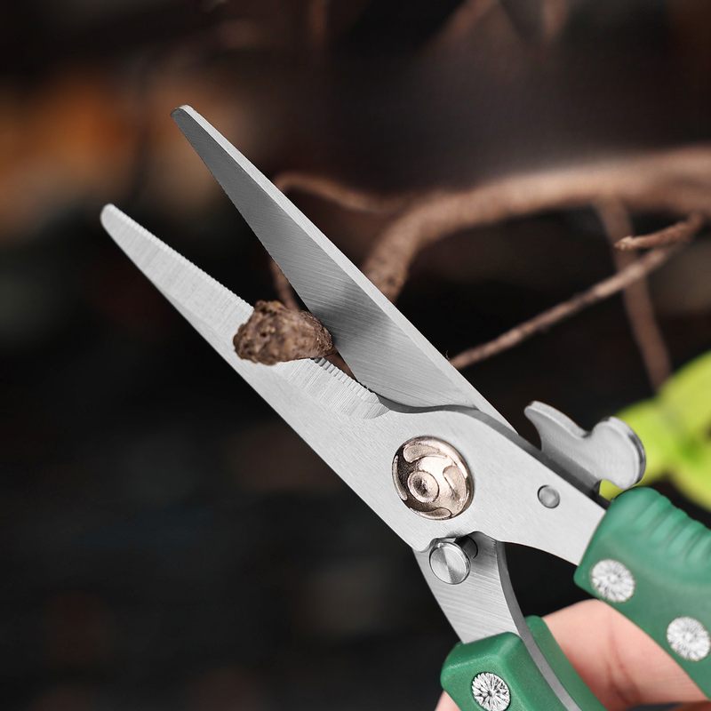 2-Pack Gardening Pruning Shears Set, 30Cr13 Stainless Steel Straight & Curved Shears with Non-Slip Handles for Gardens, Orchards, and Flower Arrangements—Green - Image 5