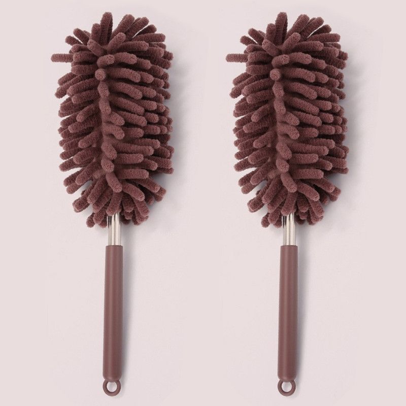 Chenille Duster, Strong Absorption & Dust Trapping Cleaning Brush, Reusable for Home, High Places, Crevices, Under Bed Cleaning - Brown - Image 1