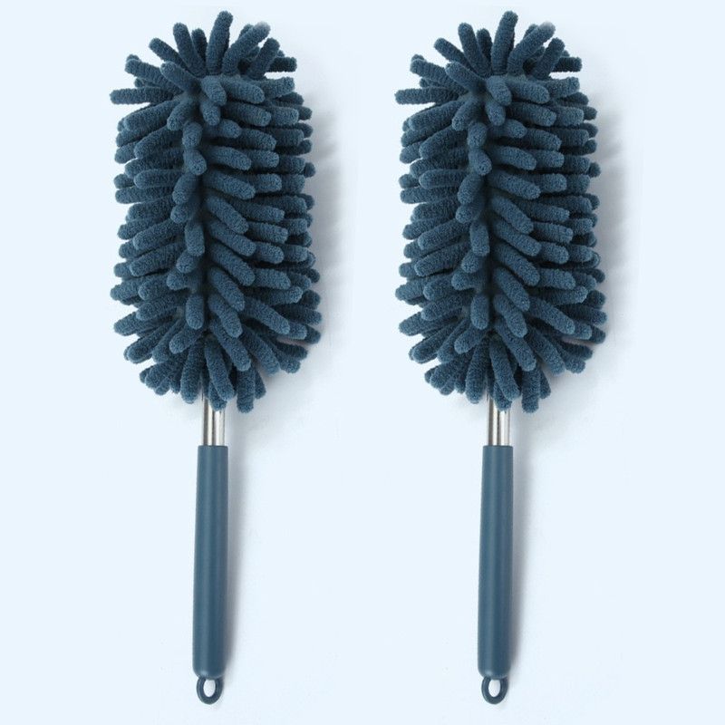 Chenille Duster, Strong Absorption & Dust Trapping Cleaning Brush, Reusable for Home, High Places, Crevices, and Under-Bed Cleaning - Blue - Image 1